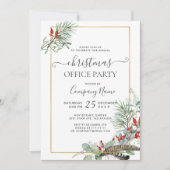 Elegante dennen Eucalyptus Kerst Kantoor Party Kaart (Voorkant)