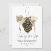 Elegante dennen kerstflat feestdagenkaart (Voorkant)