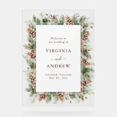 Elegante dennen welkom acryl teken acryl bord (Voorkant)