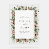 Elegante dennen welkom acryl teken bord (Voorkant)