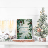 Elegante dennenbomen & kegels Kerstmis Feestdagenkaart