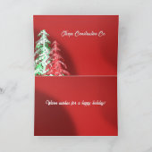 Elegante dennenbomen rood Corporate Holiday Kaart (Binnen)