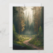 Elegante dennenboom bos bruiloft kaart (Achterkant)