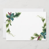 Elegante dennenboom hulstbes Kerst Holiday Brunch Kaart (Achterkant)