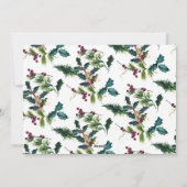 Elegante dennenboom hulstbes Kerstgroet Feestdagenkaart (Achterkant)