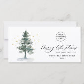 Elegante dennenboom Kerst bedrijfsbegroeting Feestdagenkaart (Voorkant)