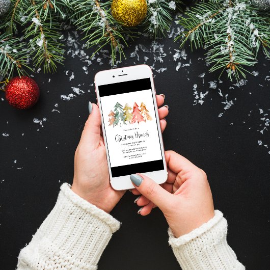 Elegante dennenboom Kerstbrunch Kaart