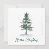 Elegante dennenboom Kerstmis Groet Corporate Feestdagenkaart (Voorkant)