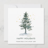 Elegante dennenboom Kerstmis Groet Corporate Feestdagenkaart (Voorkant)