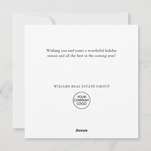 Elegante dennenboom Kerstmis Groet Corporate Feestdagenkaart (Achterkant)