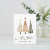 Elegante dennenboom Kerstvakantie groet Briefkaart (Staand voorkant)