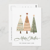 Elegante dennenboom Kerstvakantie groet Briefkaart (Voorkant / Achterkant)