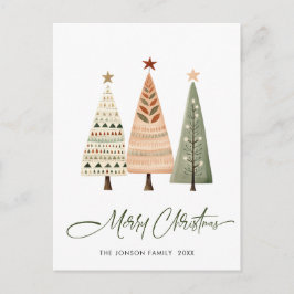 Elegante dennenboom Kerstvakantie groet Briefkaart