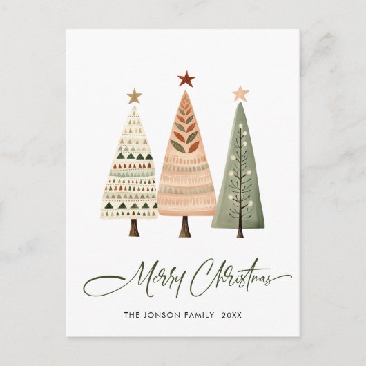 Elegante dennenboom Kerstvakantie groet Briefkaart (Voorkant)