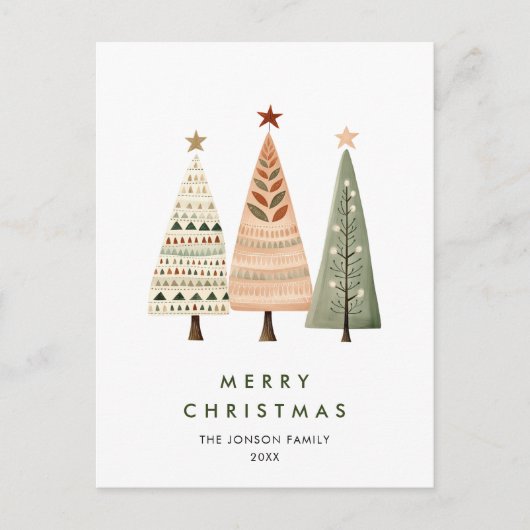 Elegante dennenboom Kerstvakantie groet Briefkaart (Voorkant)