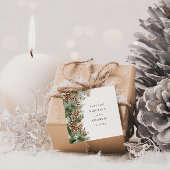 Elegante dennenbruiloft bedankjes labels