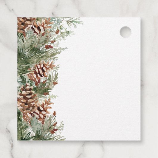 Elegante dennenbruiloft bedankjes labels (Achterkant)