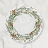 Elegante dennenkrans en groen | Vrolijk kerstfeest Bedankjes Labels (Achterkant)