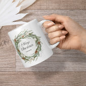 Elegante dennenkrans en groen | Vrolijk kerstfeest Koffiemok