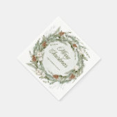 Elegante dennenkrans en groen | Vrolijk kerstfeest Servet (Hoek)