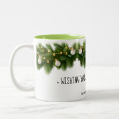 Elegante dennenkrans Kerstmis mok (Links)