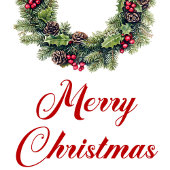 Elegante dennenkrans Kersttag met naam Cadeaulabel