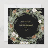 Elegante dennenkrans zwart | Goud Vrolijk Kerstfee Feestdagenkaart (Achterkant)