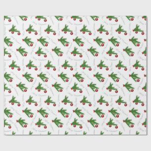 Elegante Dennentak Kerstpatroon Cadeaupapier