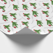 Elegante Dennentak Kerstpatroon Cadeaupapier (Hoek)