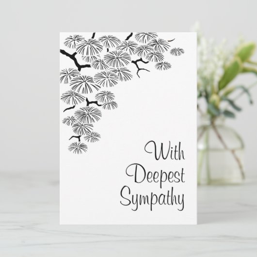 Elegante dennentak rouw zwart-wit (Staand voorkant)