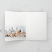 Elegante Denver Colorado Skyline Waterverf bruilof Bedankkaart (Binnen)