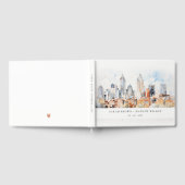 Elegante Denver Colorado Skyline Waterverf bruilof Gastenboek (Volledig)