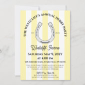 Elegante Derby Party Geel Cabana Stripe Hoefijzer Kaart (Voorkant)