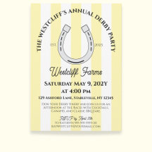 Elegante Derby Party Geel Cabana Stripe Hoefijzer