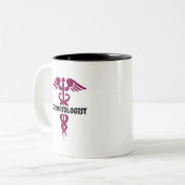 Elegante dermatoloog tweekleurige koffiemok (Voorkant links)