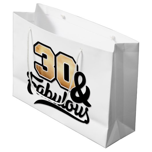 Elegante dertig fantastische Verjaardagsvrouwen Groot Cadeauzakje (Voorkant Gekanteld)