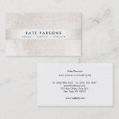 Elegante Designer Wit Marmer en Zilveren Streep Visitekaartje (Voorkant / Achterkant)
