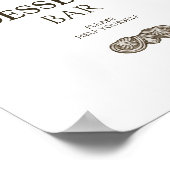 Elegante dessertbar tafelkaart met stenen elemente poster (Hoek)