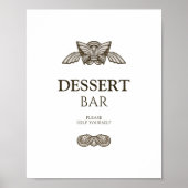 Elegante dessertbar tafelkaart met stenen elemente poster (Voorkant)