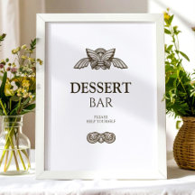 Elegante dessertbar tafelkaart met stenen elemente