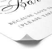 Elegante dessertbar zwart kalligrafie | Chique tab Poster (Hoek)