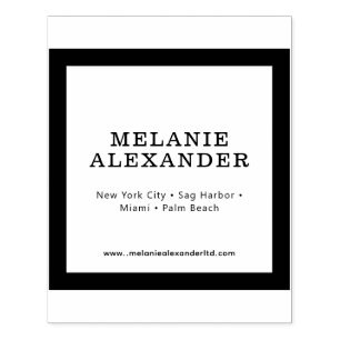 Elegante detailverpakking Naam Locatie Website #3 Rubberstempel