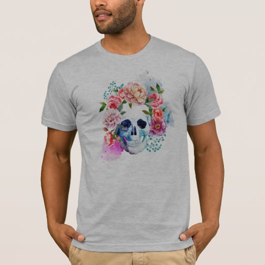 Elegante Dia de los Muertos Bloemenschedel | Shirt (Voorkant)