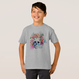 Elegante Dia de los Muertos Floral Skull Shirt