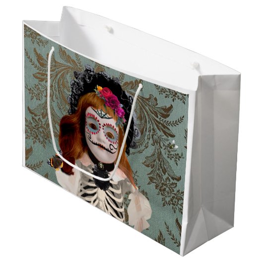 Elegante Día de Muertos Gift Bag Groot Cadeauzakje (Voorkant Gekanteld)