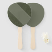 Elegante Diagonal Oval Fan Set in Moss Green Handwaaier (Voorkant en achterkant)