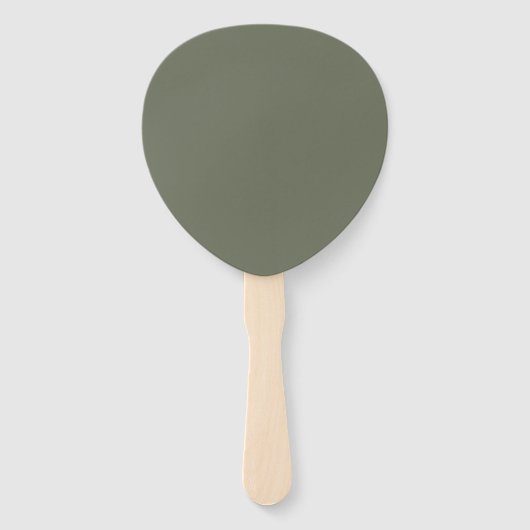 Elegante Diagonal Oval Fan Set in Moss Green Handwaaier (Achterkant)