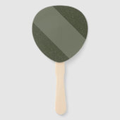 Elegante Diagonal Oval Fan Set in Moss Green Handwaaier (Voorkant)