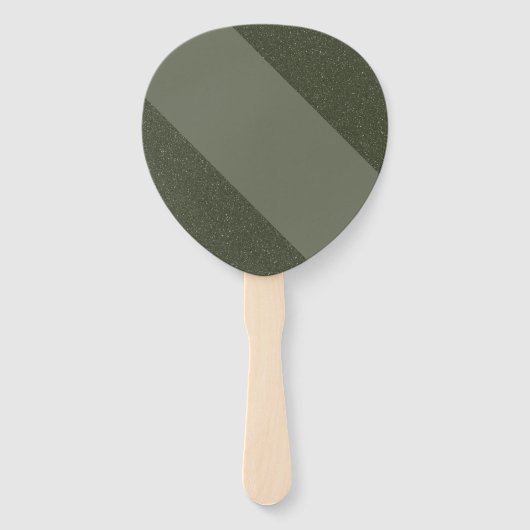 Elegante Diagonal Oval Fan Set in Moss Green Handwaaier (Voorkant)