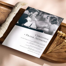 Elegante Diagonale Foto met Zwart Serif Bruiloft